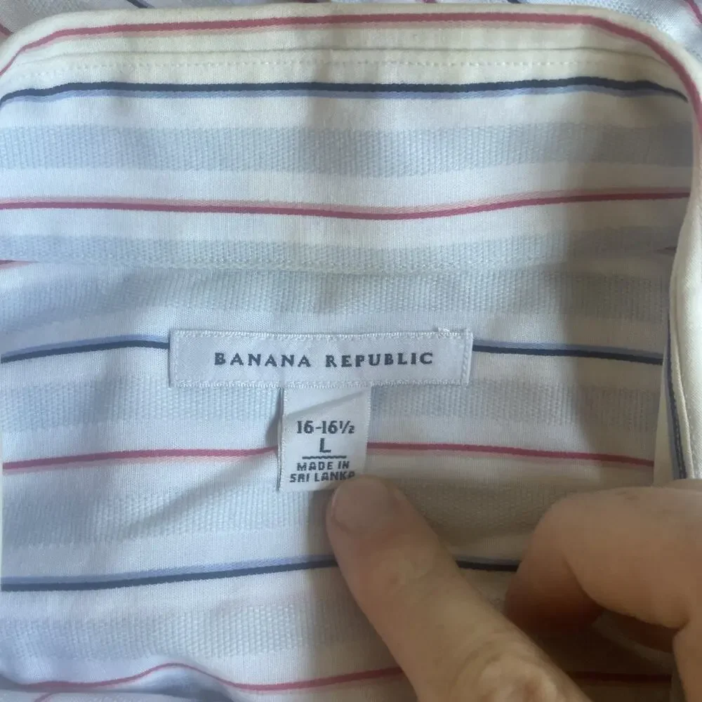 VTG Banana Republic Long Sleeve Striped Button Down Shirt Men’s Size Large